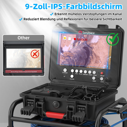 Rohrkamera mit Selbstnivellierung & 512Hz-Ortungsgerät, Kanalkamera 5mm Weichkabel | S8951DSRTMS68