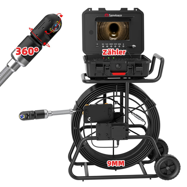 360° drehbare Rohrkamera mit 9-mm-Spiralen Kanalkamera | S830ASMKT360 (Versand innerhalb einer Woche)