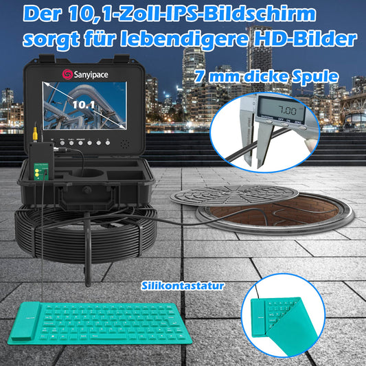 Professionelle Kanal Inspektionskamera mit 512 HZ Sender | Sanyipace F5800ADJKABTX