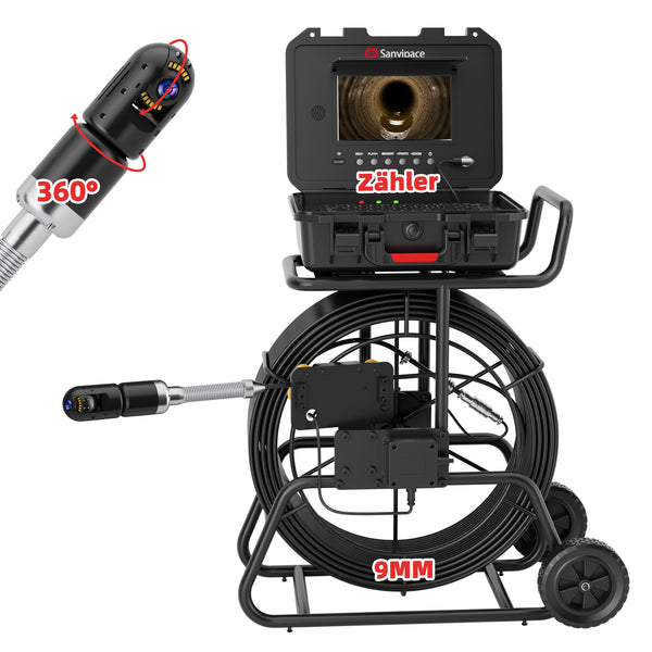 Rohrkamera 360° Drehbare mit 9-mm-Spiralen Kanalkamera Kanal Kamera | S830ASMKT360 (Versand Innerhalb Einer Woche)
