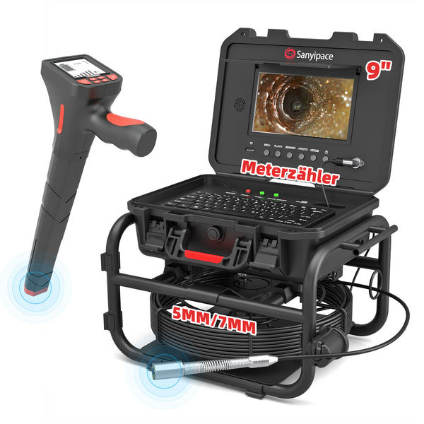 Rohrkamera mit Selbstnivellierung und Messzähler Kanalkamera Abflusskamera | Sanyipace F5100DJKABTX