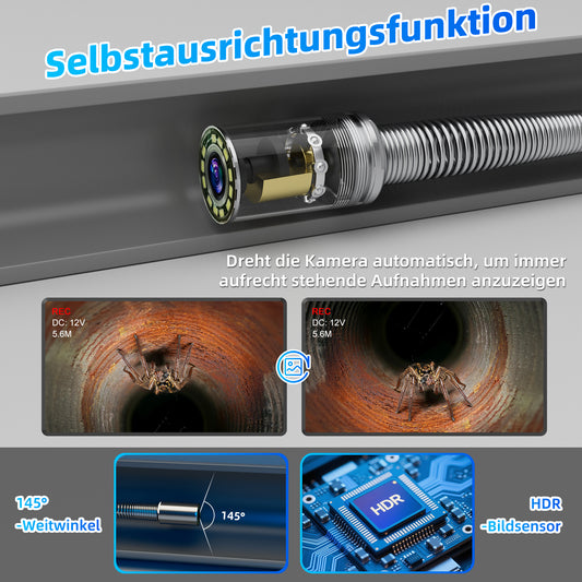 Kanalkamera mit Selbstnivellierung und Messzähler, Abflusskamera Rohrkamera mit 512-Hz-Sender | S840DSTM