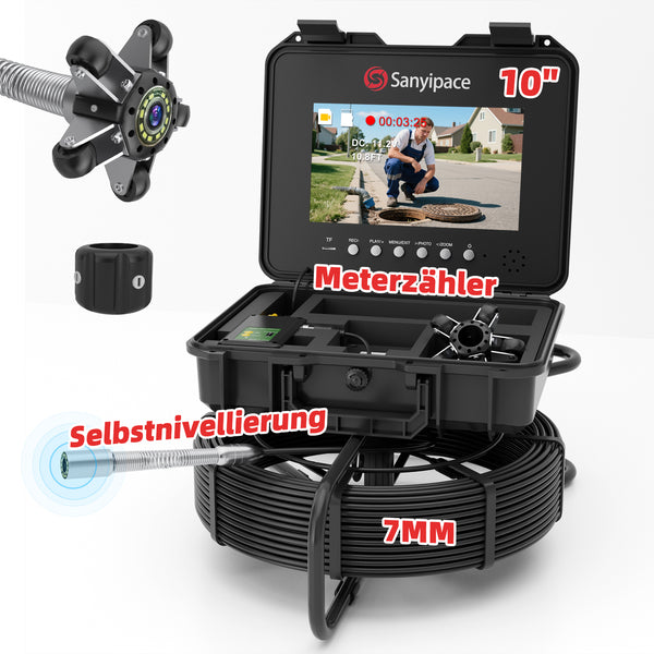 Kanalkamera mit Selbstnivellierung und Messzähler, Abflusskamera Rohrkamera mit 512-Hz-Sender | S840DSTM