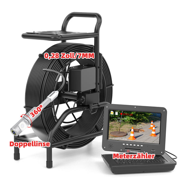 Kanalkamera 360° Horizontal Drehbare mit Meterzähler Abflusskamera Rohrkamera | S810ASMKT360 (Vorverkauf: Versand Innerhalb Einer Woche)