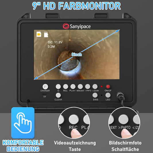 9-Zoll-Weichkabel-Kanalisationskamera mit Meterzähler | S8951DM