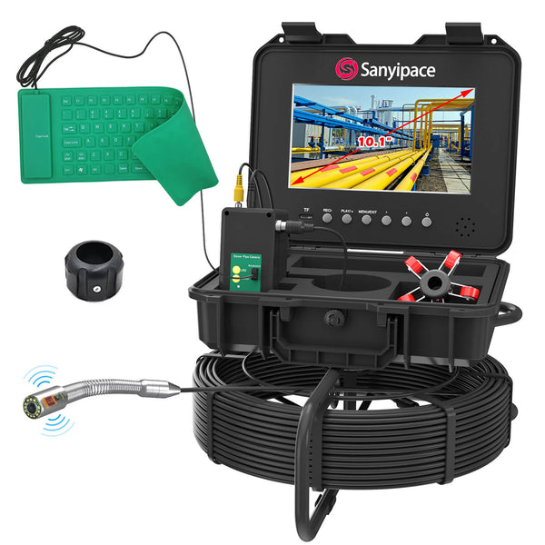 Professionelle Kanal Inspektionskamera mit 512 HZ Sender | Sanyipace F5800ADJKABTX