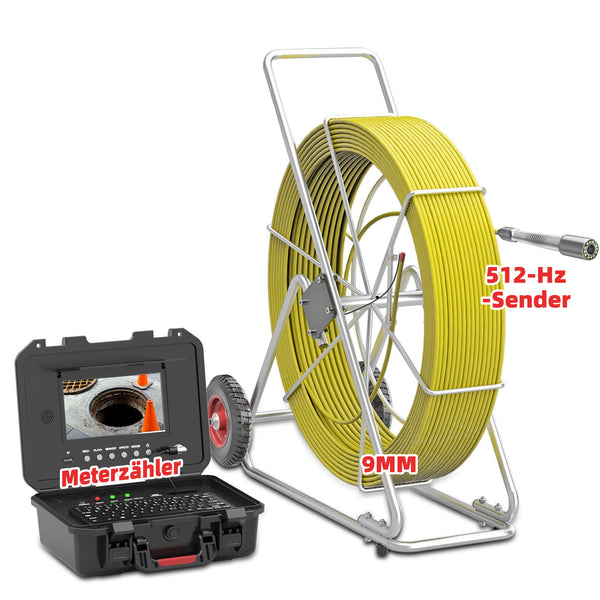 Kanalkamera 80M-160M mit 512Hz Sondensender, Rohrkamera Kamera Kanal mit Selbstnivellierung | U88512